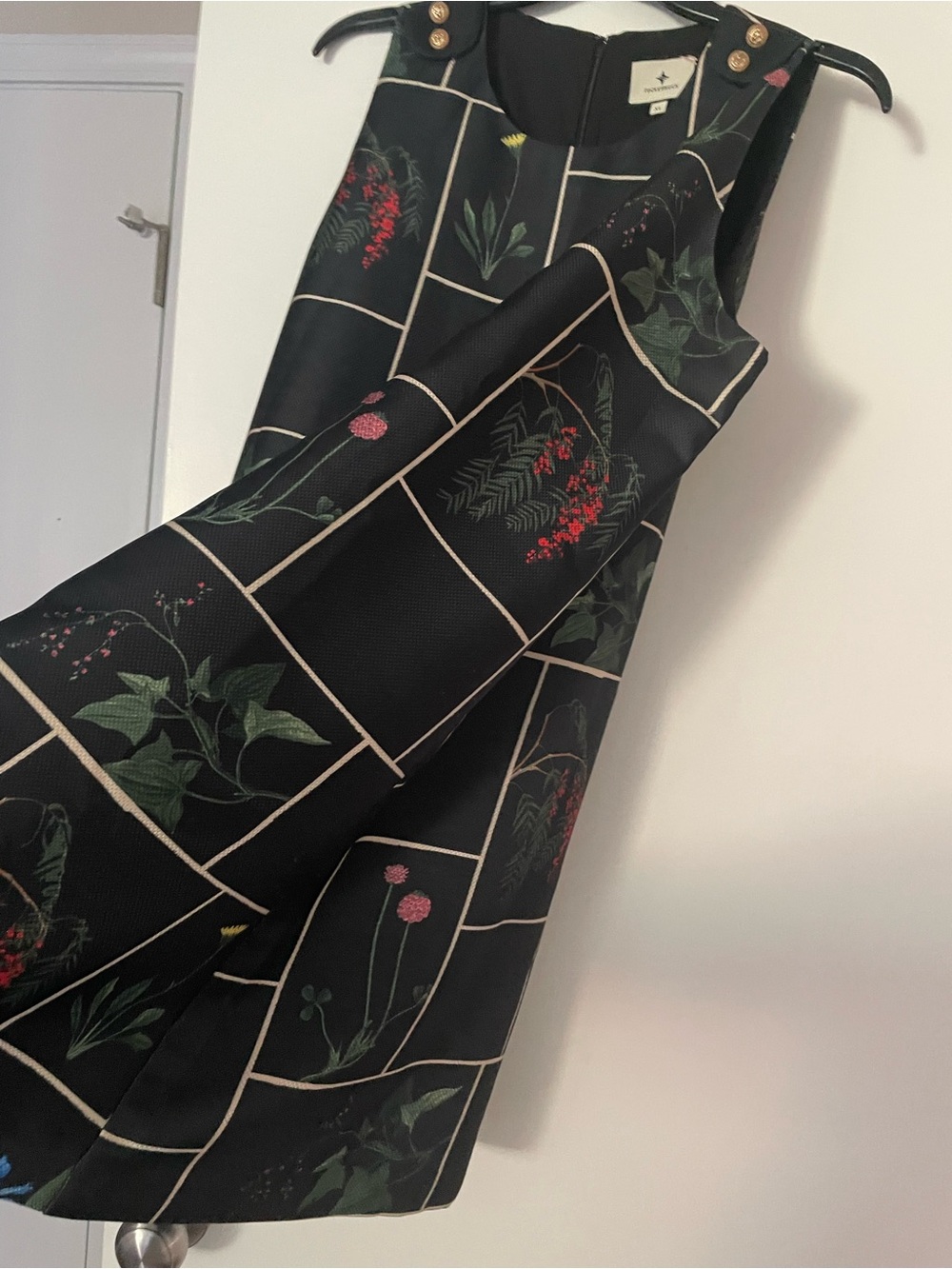 Tuckernuck Black Grid Floral A-Line Mini Dress - Picture 7 of 15